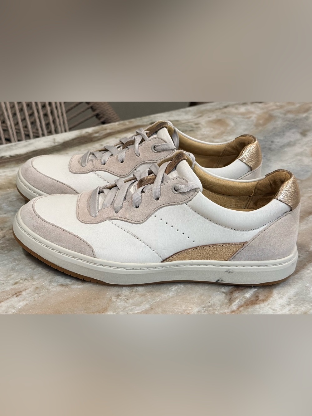 Women’s DANSKO Josey white & rose gold leather sneakers- Size 37 - Picture 2 of 10